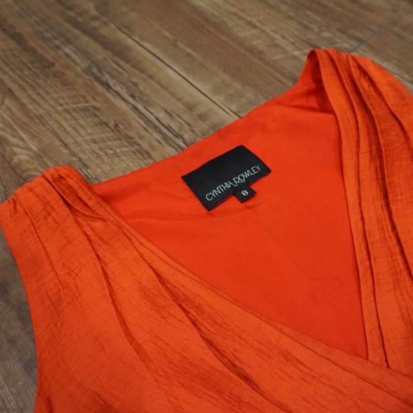 Cynthia Rowley Rust Red Pleated Dress - Picture 5 of 6